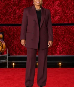 The Voice S30 Queen Latifah Oversized Burgundy Suit-Front