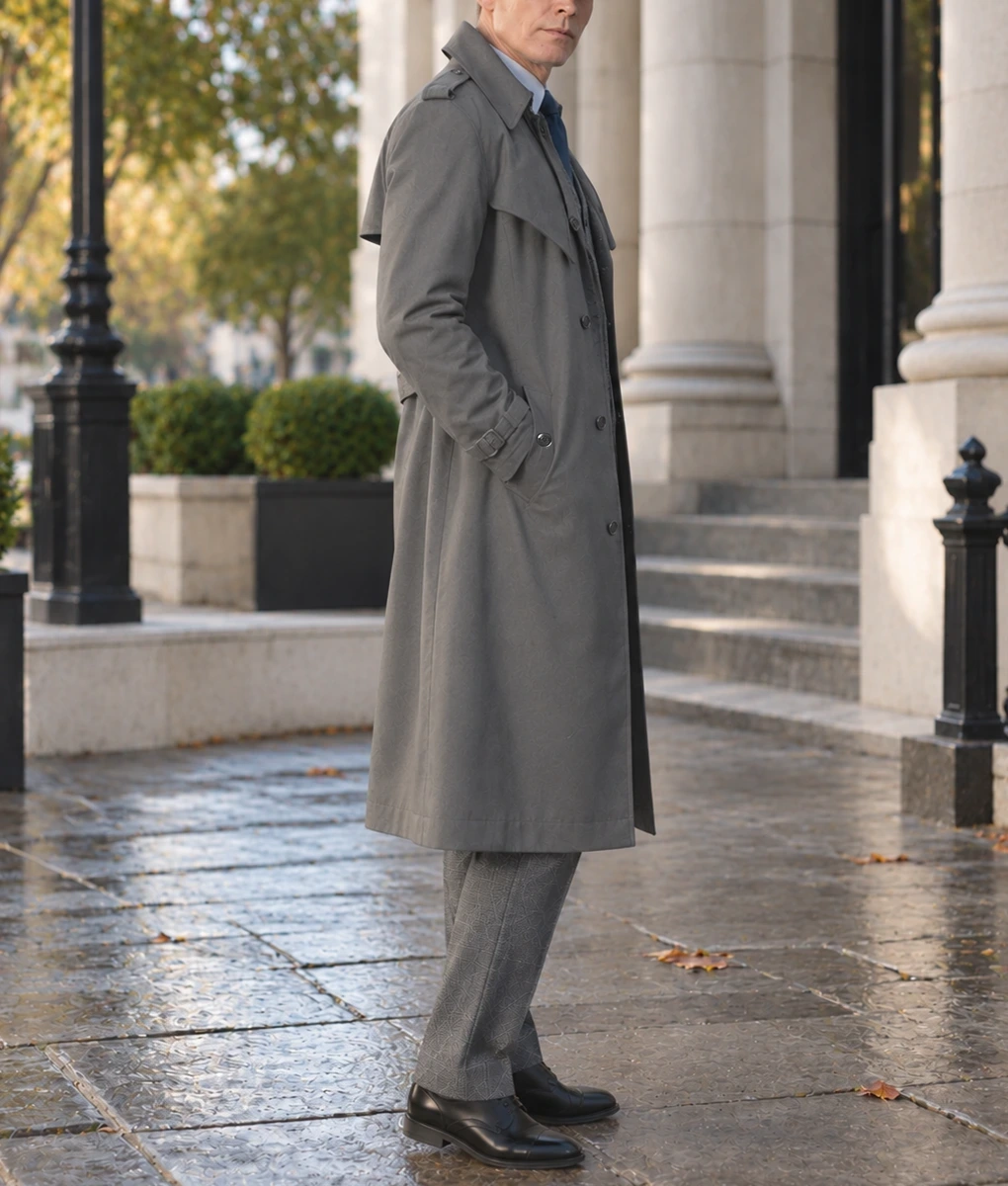 Vision Paul Bettany Grey Trench Coat-Side