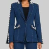 Why Did I Get Married Again Taraji P. Henson Embellished Denim Jacket-Front