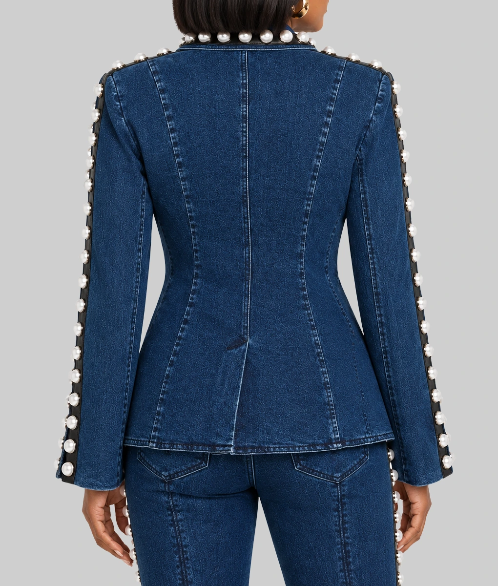 Why Did I Get Married Again Taraji P. Henson Embellished Denim Jacket-Back