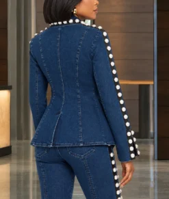 Why Did I Get Married Again Taraji P. Henson Embellished Denim Jacket-Back