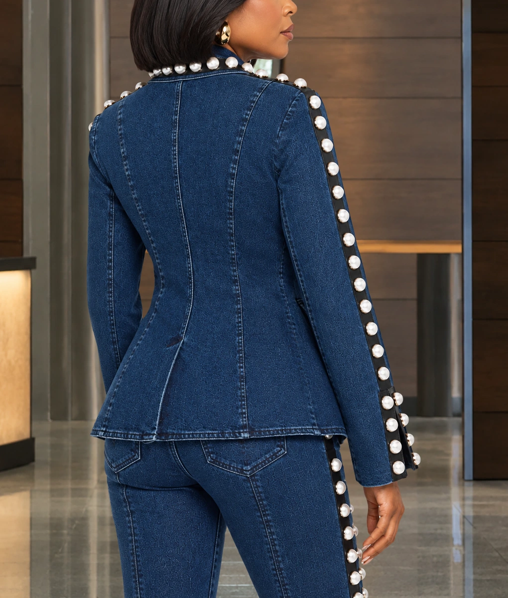 Why Did I Get Married Again Taraji P. Henson Embellished Denim Jacket-Back