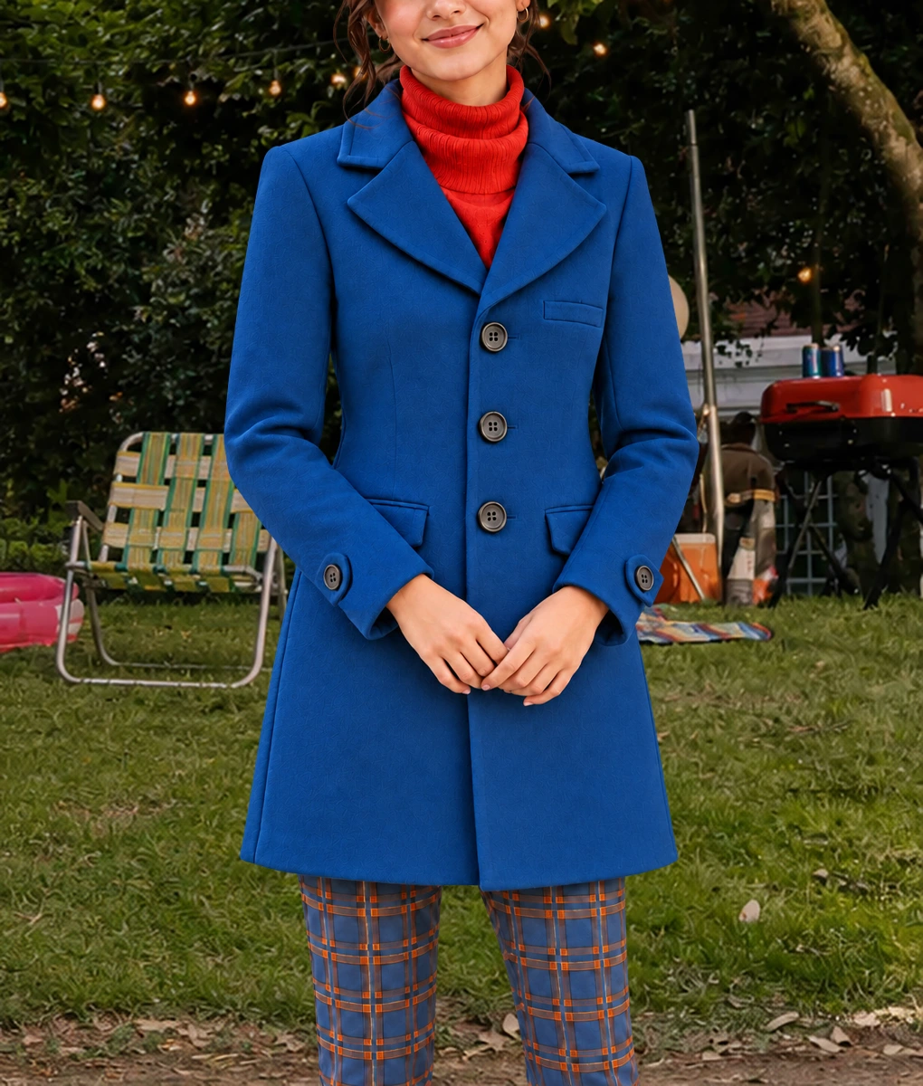 Wildwood Prue Mckeel Blue Wool Coat-Front