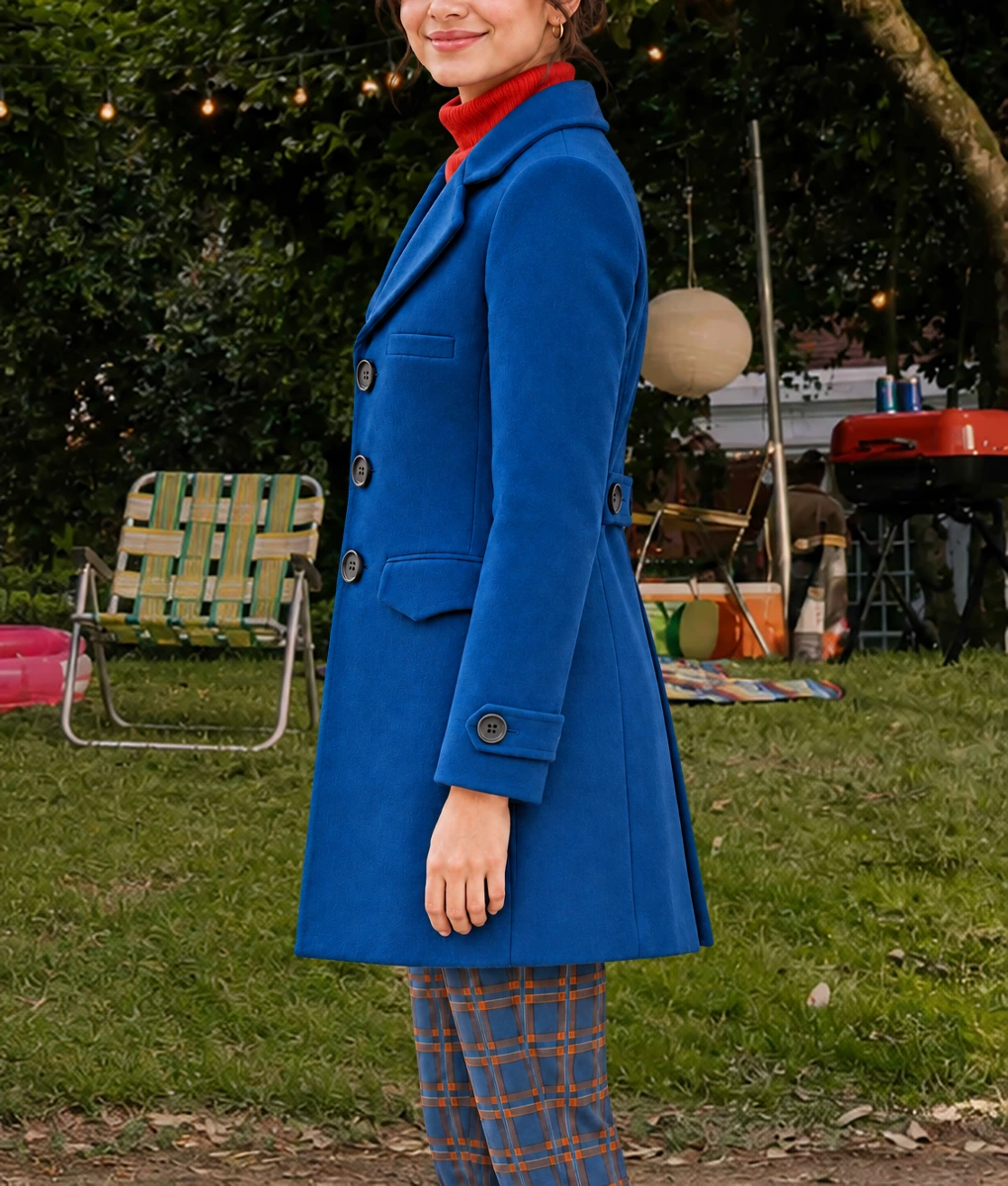 Wildwood Prue Mckeel Blue Wool Coat-Side