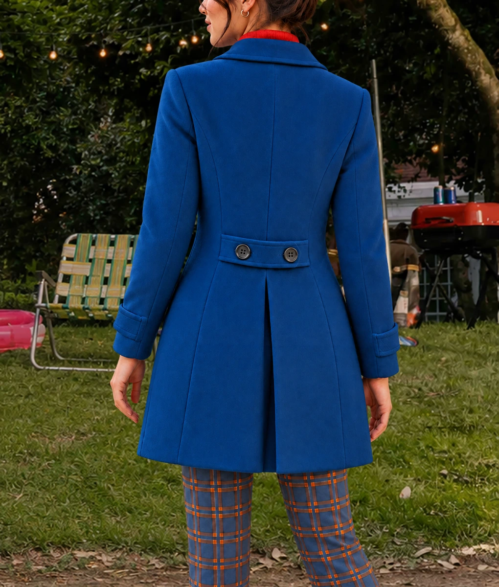 Wildwood Prue Mckeel Blue Wool Coat-Back