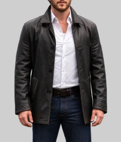 Yaga Noah Reid Dark Brown Leather Jacket-Front