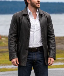 Yaga Noah Reid Dark Brown Leather Jacket-Front