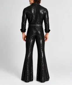 Benson Black Sequin Jumpsuit-Back