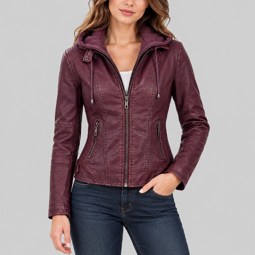 Women's Hooded Leather Jackets
