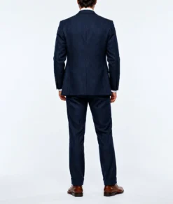 Mens Navy Blue Pinstripe 3 Pieces Suit-Back