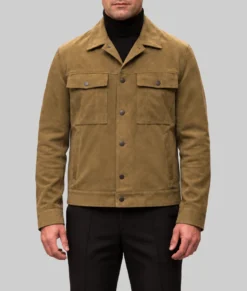 Patient Zero Colin Farrell Brown Suede Jacket-Front