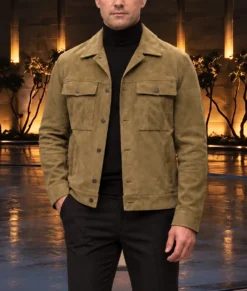 Patient Zero Colin Farrell Brown Suede Jacket-Front