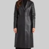 Patient Zero Taylor Black Leather Coat-Front
