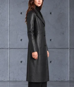 Patient Zero Taylor Black Leather Coat-Side
