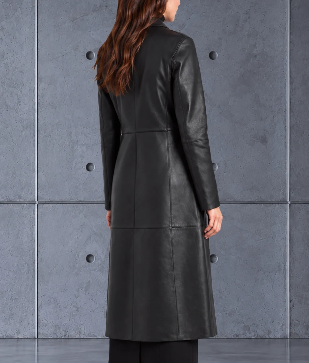 Patient Zero Taylor Black Leather Coat-Back