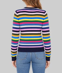 Shrinking Christa Miller Colorful Striped Cardigan-Back