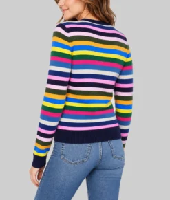 Shrinking Christa Miller Colorful Striped Cardigan-Back